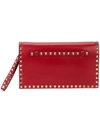 Valentino Garavani 'rockstud' Nappa Leather Flap Clutch - Red In Rosso Valentino
