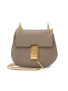 Chloé Women's Small Drew Leather Saddle Bag In Motty Grey