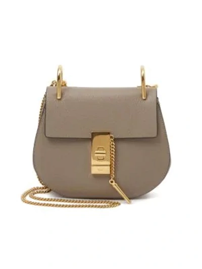 Chloé Women's Small Drew Leather Saddle Bag In Motty Grey