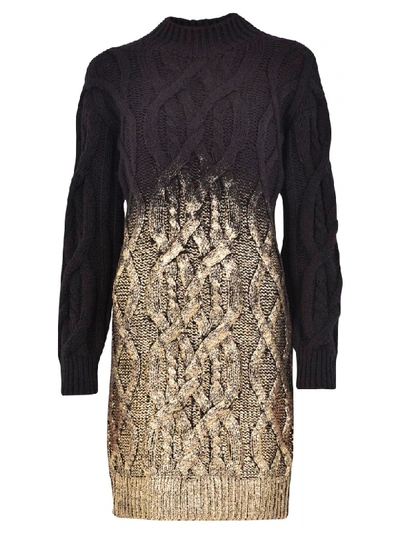 Pinko Cable Knit Dress In Multi