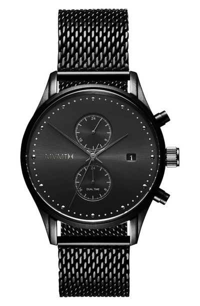 Mvmt Voyager Black Stainless Steel Chronograph Bracelet Watch