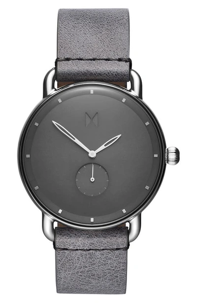 Mvmt Revolver Gotham Stainless Steel & Leather-strap Watch In Grey