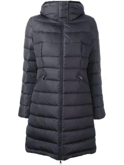 Moncler 'flammette' Padded Coat In 926 Dark Grey