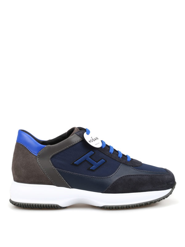 Hogan Sneaker New Interactive H Flock Model In Suede And Blue And Gray ...