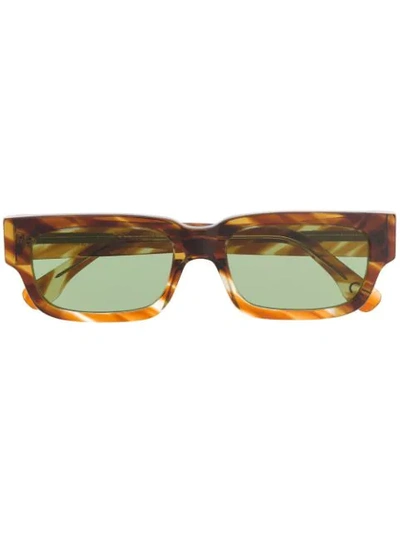 Retrosuperfuture Roma Havana Rigata Acetate Sunglasses In Havana,green