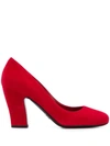 Prada Round Toe Pumps In F0011 Red