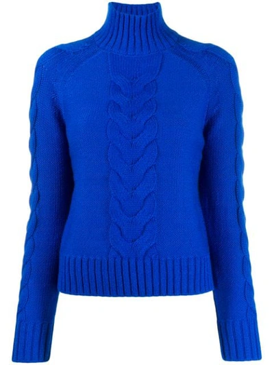 Joseph Cable Knit Jumper In Blue