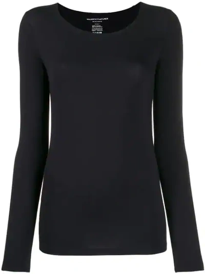 Majestic Round Neck Top In Blue