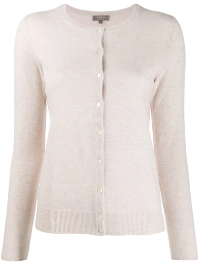 N•peal Round Neck Cardigan In Neutrals