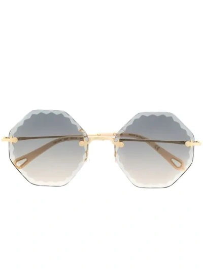 Chloé Rosie Sunglasses In Gold