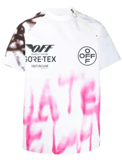Off-white Goretex Graffiti Print T-shirt In White Multi