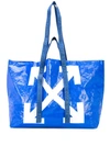 Off-white Arrow Print Large Tote In Blue