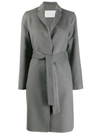 Fabiana Filippi Belted Single-breasted Coat In Grey