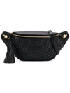 Tory Burch Fleming Quilted Leather Belt Bag In Black
