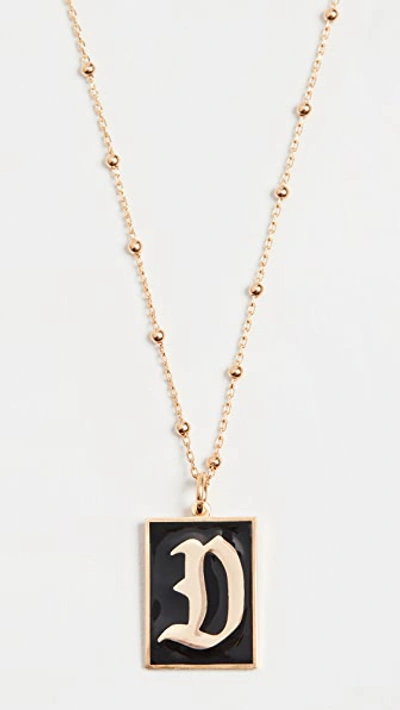 Maison Irem Gothic Initial Necklace In D