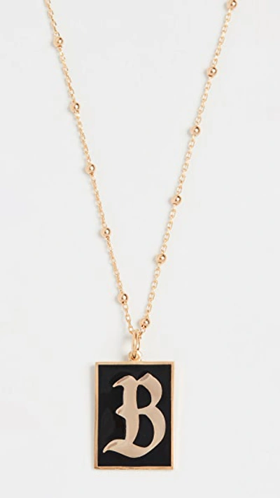 Maison Irem Gothic Initial Necklace In B
