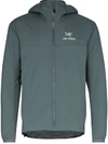 Arc'teryx Atom Lt Stretch Jersey-trimmed Nylon Coreloft Hooded Jacket In Blue