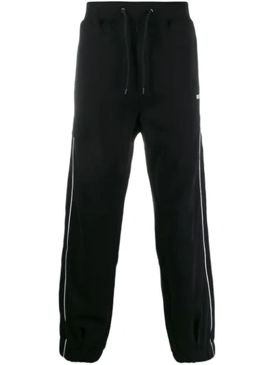 Msgm Side Stripe Track Trousers In Black