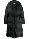 Acne Studios Tie Waist Puffer Jacket In 900-black