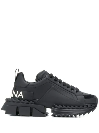 Dolce & Gabbana Super Queen Sneakers In Black
