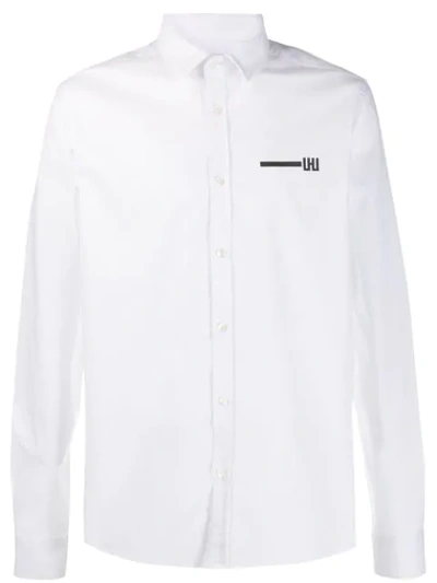 Les Hommes Urban Logo Print Shirt In White