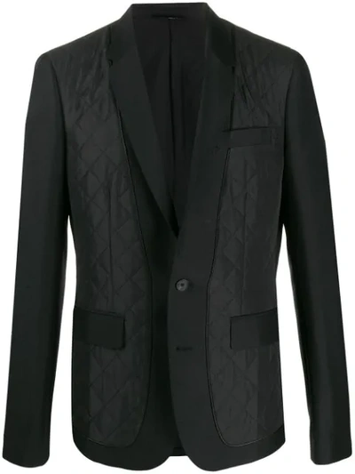 Les Hommes Quilted Blazer In Black