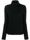 N•peal Cable Roll Neck Sweater In Black