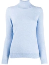 N•peal Polo Neck Sweater In Blue