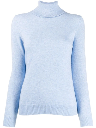 N•peal Polo Neck Sweater In Blue