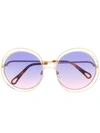 Chloé Carlina Sunglasses In Gold