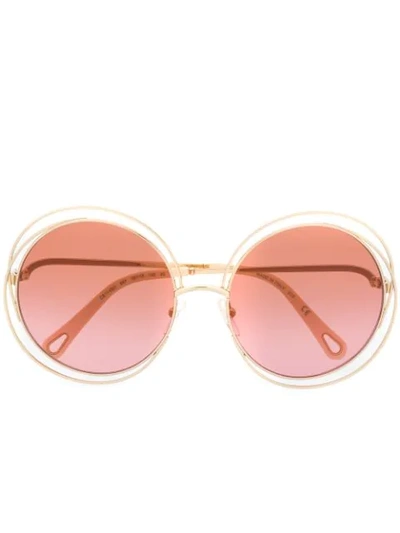 Chloé Carlina Sunglasses In Gold
