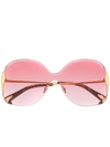 Chloé Curtis Square-frame Sunglasses In Gold