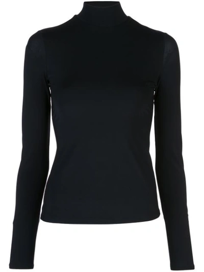 The Row Turtleneck Long Sleeve Top In Black