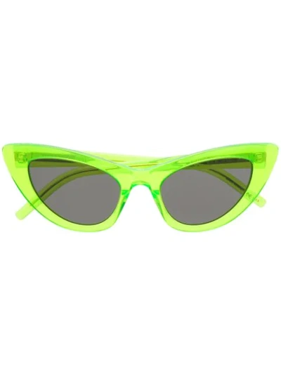 Saint Laurent New Wave Sl 213 Lily Sunglasses In Green