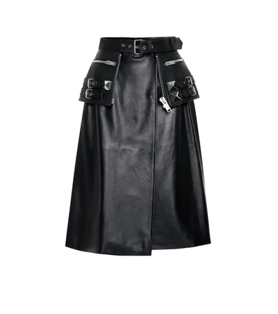 Alexander Mcqueen Biker-style Midi Skirt  In Black