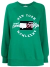 Tommy Hilfiger Embroidered Logo Sweater In Lly Ultramarine Green