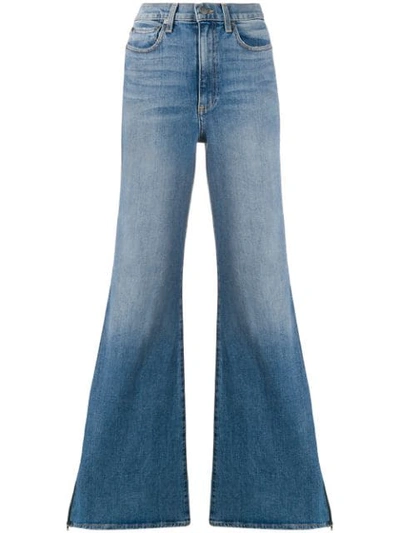 Alice And Olivia Wide Leg Side-zip Jeans In Blue