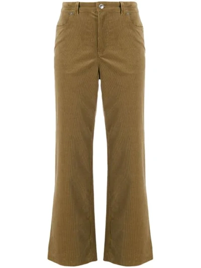 Apc Cropped Corduroy Trousers In Neutrals