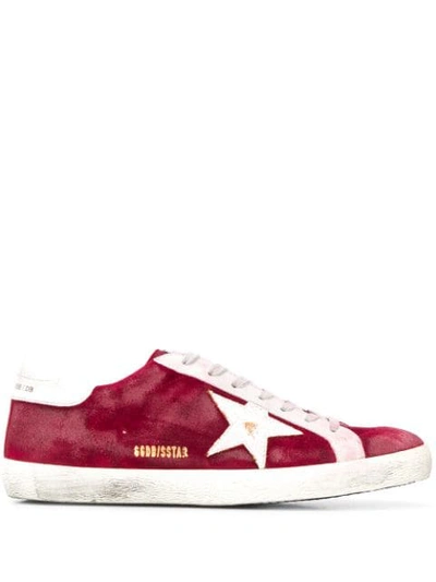 Golden Goose Star Patch Low Top Sneakers In Red