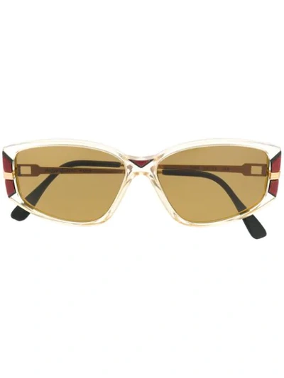 Pre-owned Saint Laurent 1980s Square Tinted Sunglasses In Neutrals