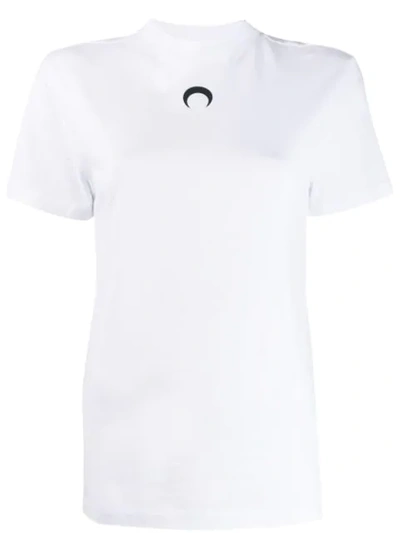 Marine Serre Moon Logo Cotton T-shirt In White
