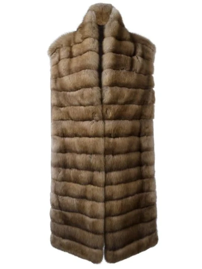Liska Cashmere Sleeveless Coat In Brown