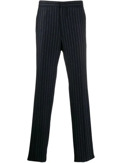 Golden Goose Pinstripe Tailored Trousers In Blue