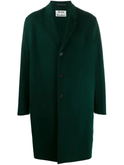 Acne Studios Single Breasted Coat In Green