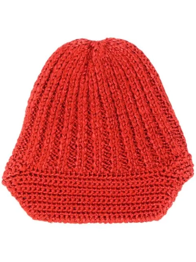 Missoni Knitted Beanie Hat In S400n Red