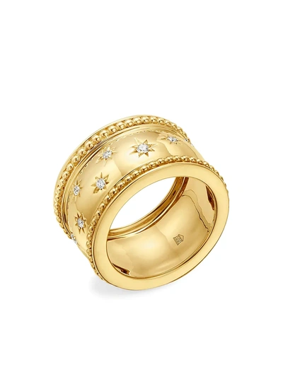 Temple St. Clair Women's Celestial 18k Yellow Gold & Diamond Cosmo Wide Band Ring In White/gold