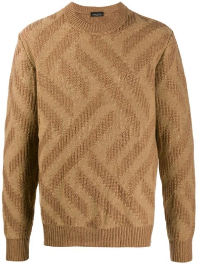 Roberto Collina Geometric Pattern Knitted Jumper In Brown