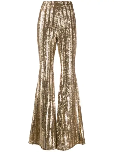 Amen Embellished Flared Trousers In Gold