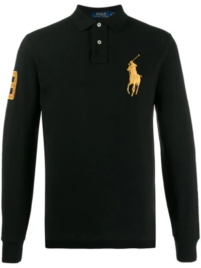 Polo Ralph Lauren Embroidered Logo Polo Shirt In Black