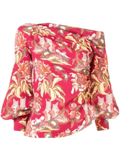 Peter Pilotto Floral Asymmetric Louse In Red